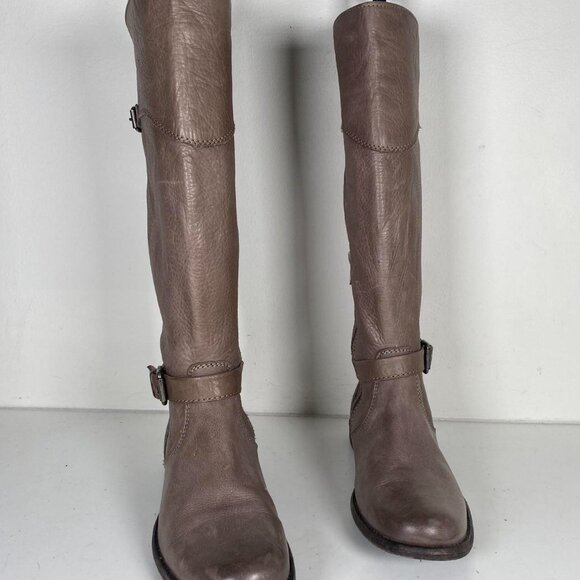 2000s Leather Riding Glam Calf High Boots - Picture 5 of 7